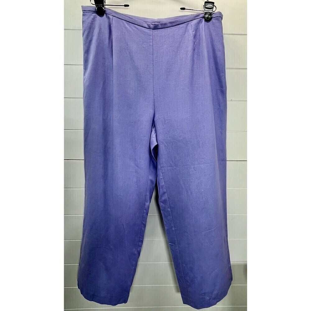 Norton mcnaughton Linen Blend Pants Womens 18 Purple Pull On Beach Office Siren